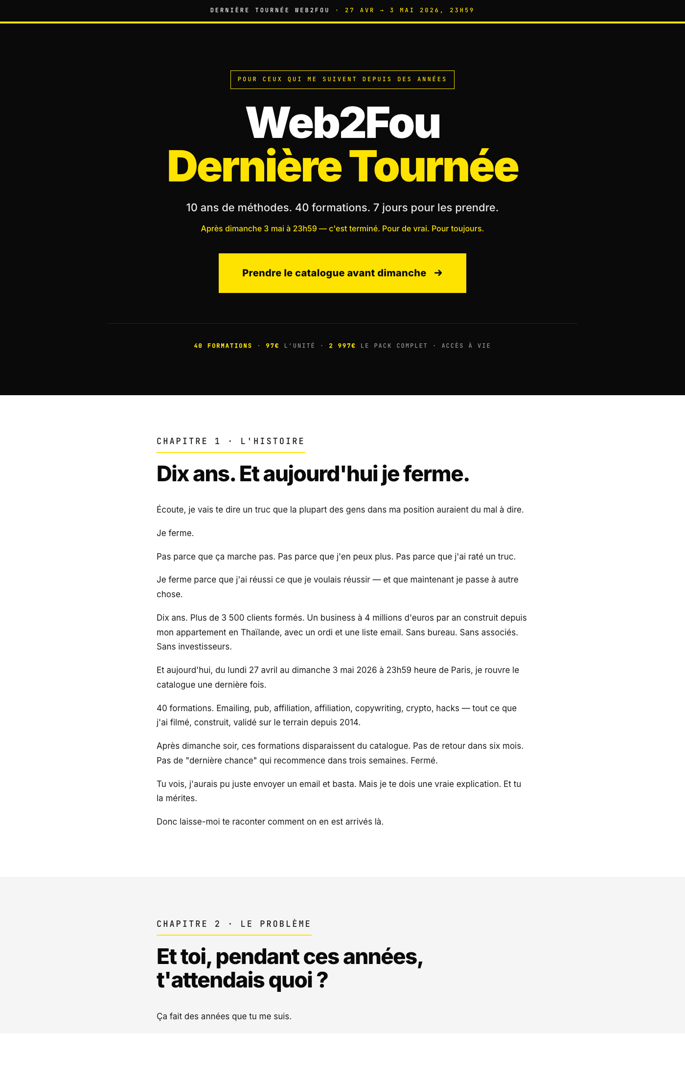 Sales page V2B — storytelling