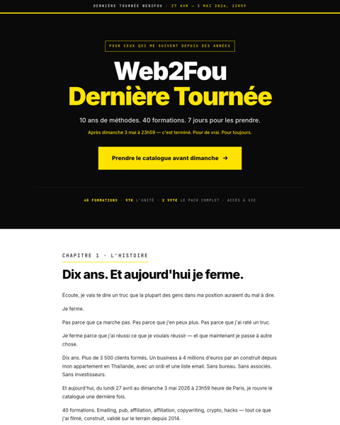 Variant B · Storytelling fermeture